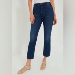 MOTHER The Hustler Ankle Fray In Home Movies High Rise Flare Blue Jeans Size 26